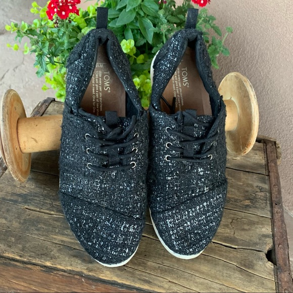 Toms Del Ray Black Tweed Sneaker - Picture 2 of 8